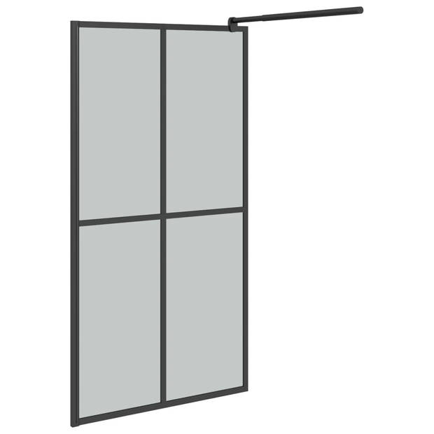 vidaXL Inloopdouchescherm 100x195 cm donker gehard glas