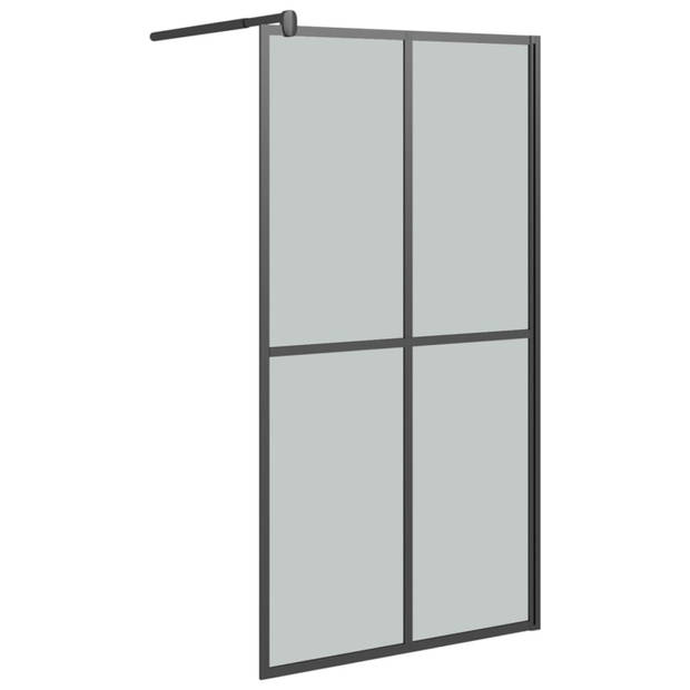 vidaXL Inloopdouchescherm 100x195 cm donker gehard glas