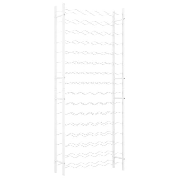 vidaXL Wijnrek voor 96 flessen metaal wit