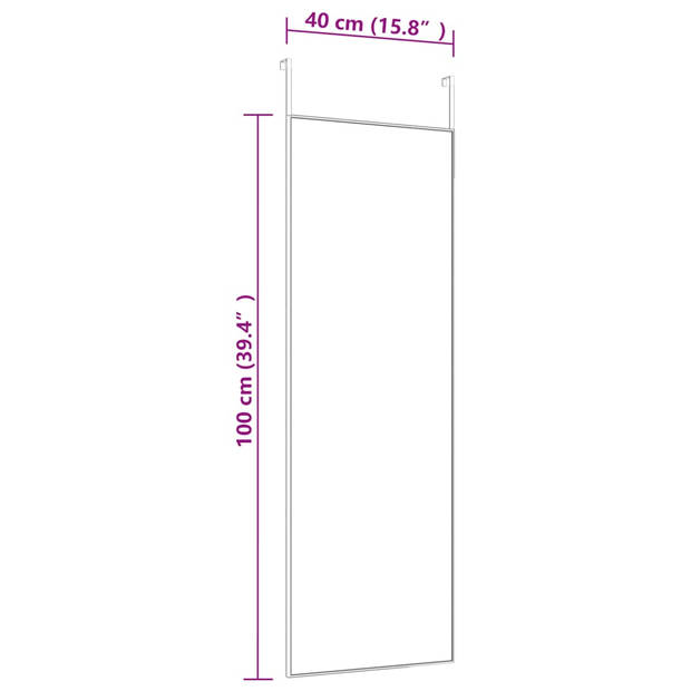 vidaXL Deurspiegel 40x100 cm glas en aluminium goudkleurig