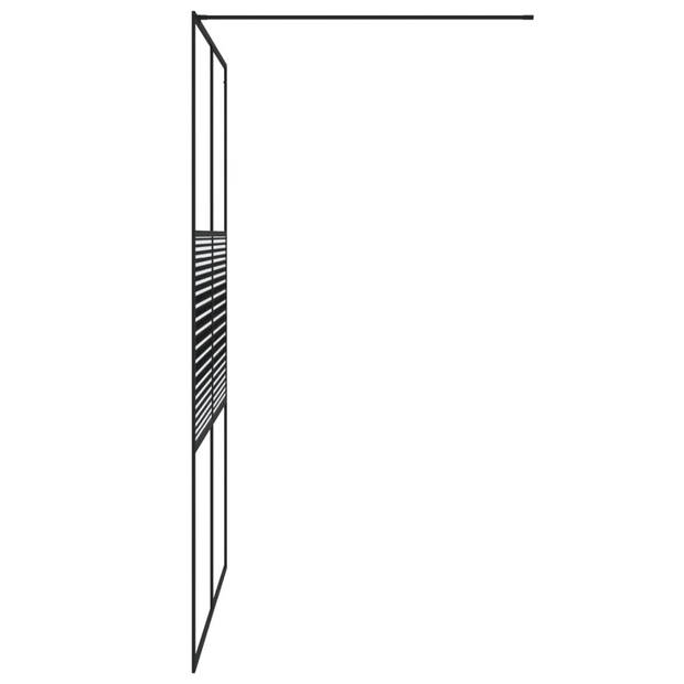 vidaXL Inloopdouchewand 140x195 cm transparant ESG-glas zwart