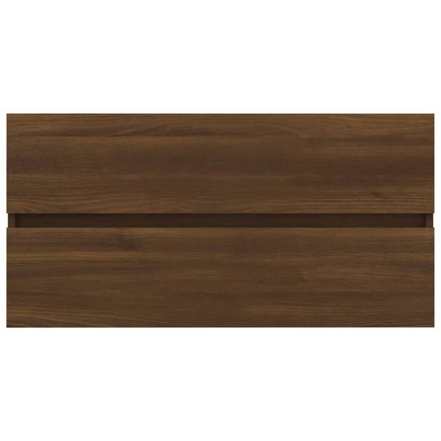 vidaXL Wastafelkast 90x38,5x45 cm bewerkt hout bruin eikenkleur