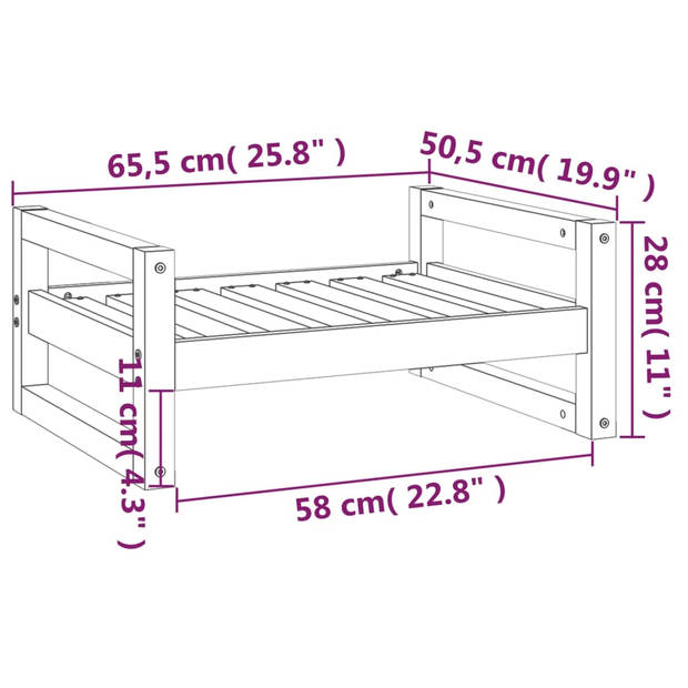 The Living Store Hondenmand Massief Grenenhout - 65.5 x 50.5 x 28 cm - Comfortabele en stabiele hondenmand