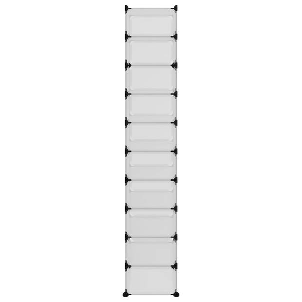 vidaXL Schoenenrek 44x32x174 cm polypropeen transparant