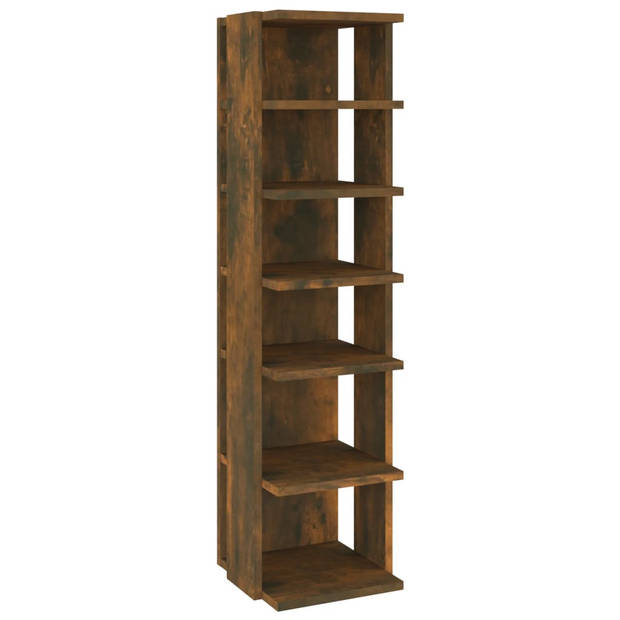 The Living Store Schoenenrek Gerookt Eiken - 27.5 x 27 x 102 cm - Ruimtebesparend - 6 schappen