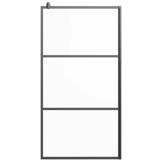 vidaXL Inloopdouchewand 100x195 cm mat ESG-glas zwart