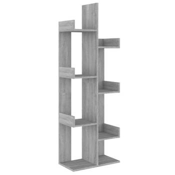 vidaXL Boekenkast 48x25,5x140 cm bewerkt hout grijs sonoma eikenkleur