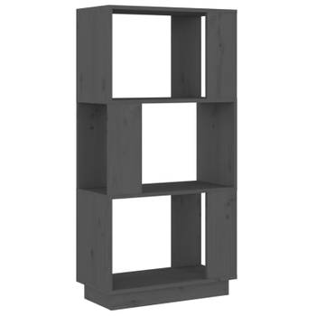 vidaXL Boekenkast/kamerscherm 51x25x101 cm massief grenenhout grijs