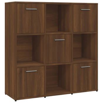 vidaXL Boekenkast 90x30x90 cm bewerkt hout bruin eikenkleur