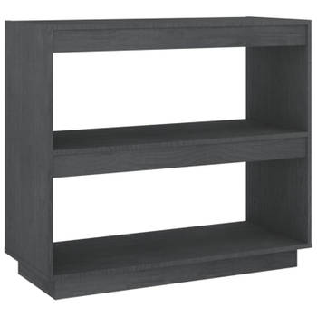 vidaXL Boekenkast 80x35x71 cm massief grenenhout grijs