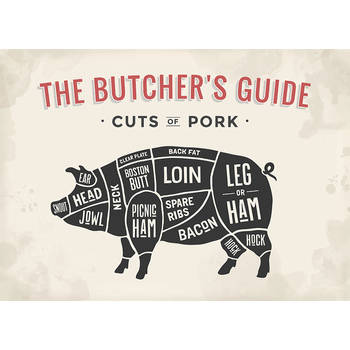 Inductiebeschermer - Cuts of Pork - 59x51 cm