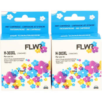 FLWR HP 303XL Multipack zwart en kleur cartridge