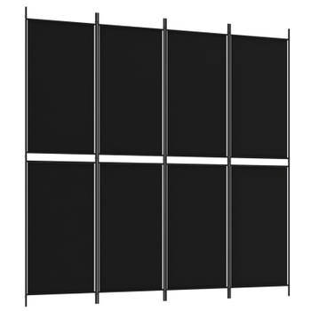 vidaXL Kamerscherm met 4 panelen 200x200 cm stof zwart