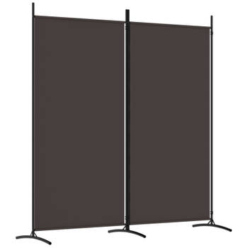 vidaXL Kamerscherm met 2 panelen 175x180 cm stof bruin