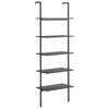 vidaXL Ladderrek met 5 schappen 64x35x185 cm zwart