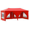 vidaXL Partytent inklapbaar met zijwanden 3x6 m rood