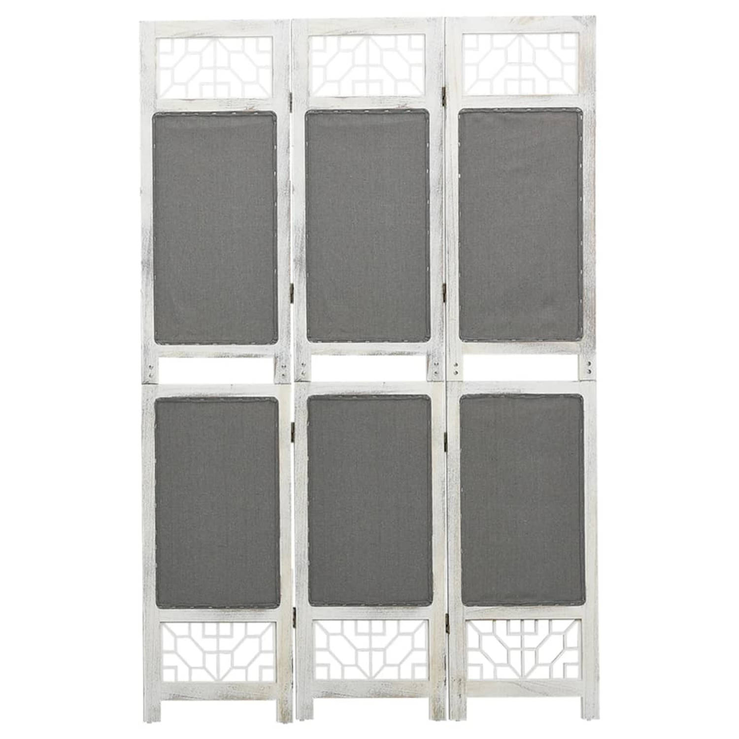 vidaXL Kamerscherm met 3 panelen 105x165 cm stof grijs