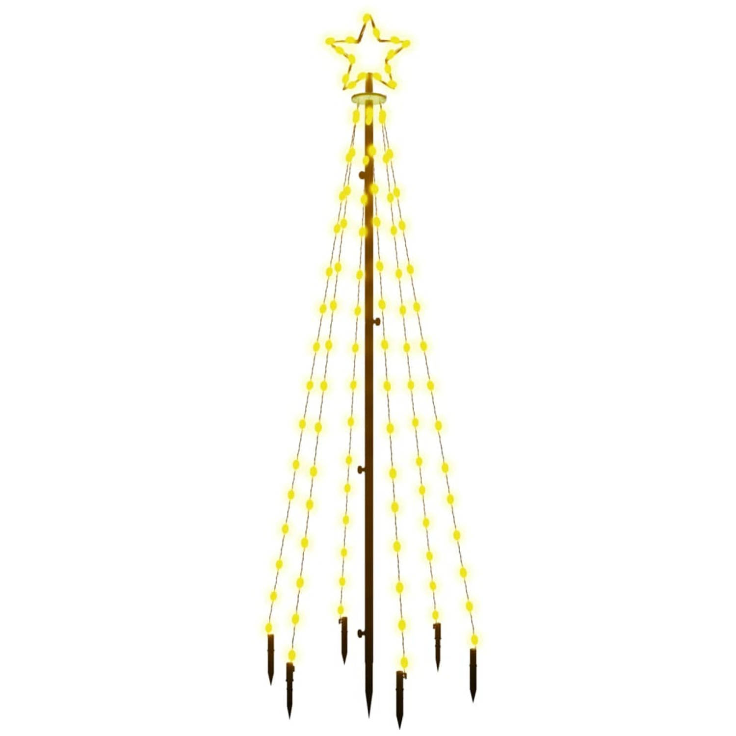 VidaXL kerstboom met grondpin 108 LED's warmwit 180cm