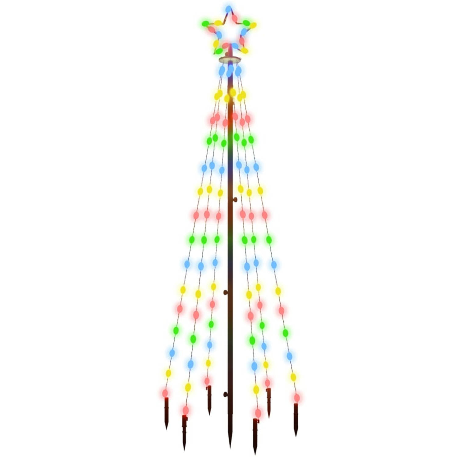 VidaXL kerstboom met grondpin 108 LED's meerkleurig 180cm