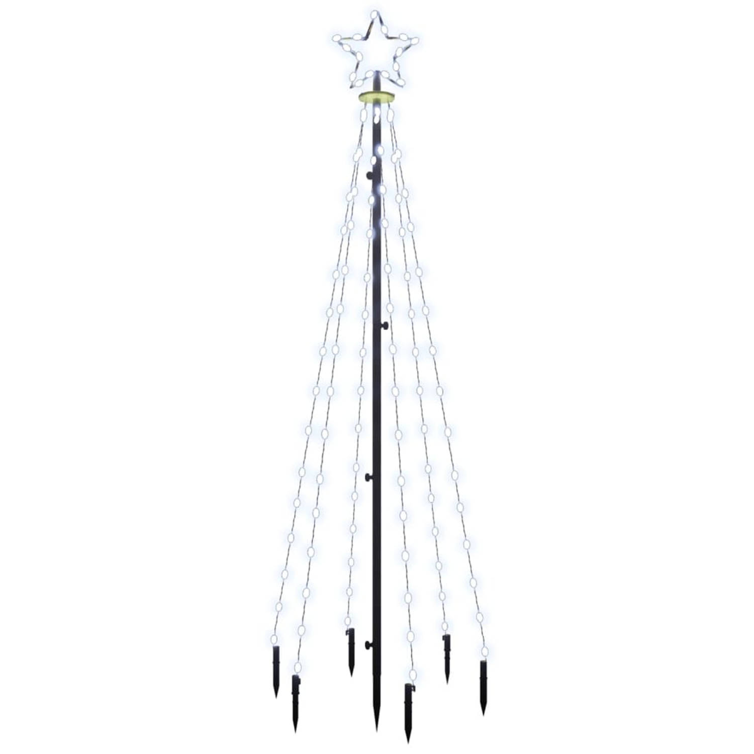 VidaXL kerstboom met grondpin 108 LED's koudwit 180cm