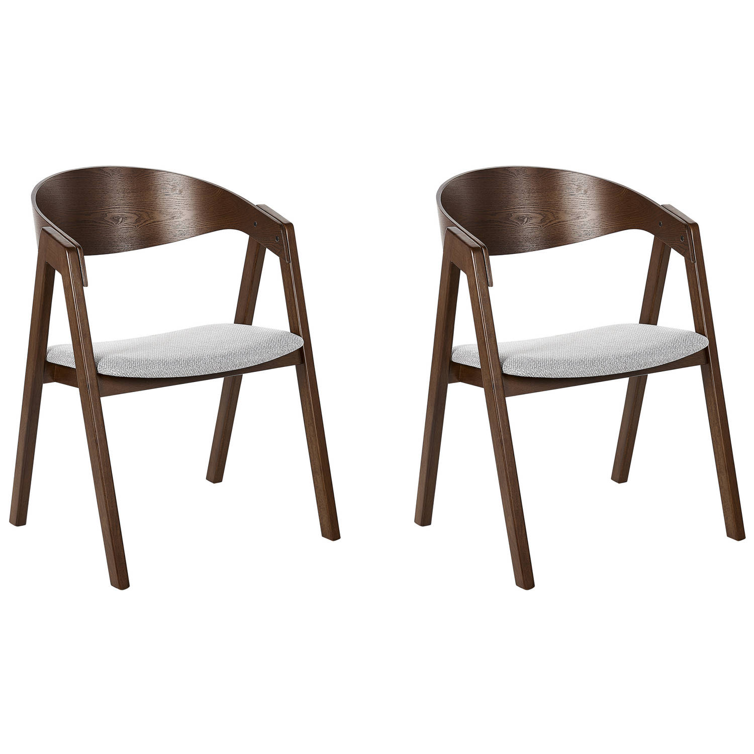 Beliani YUBA Set van 2 stoelen donkere houtkleur