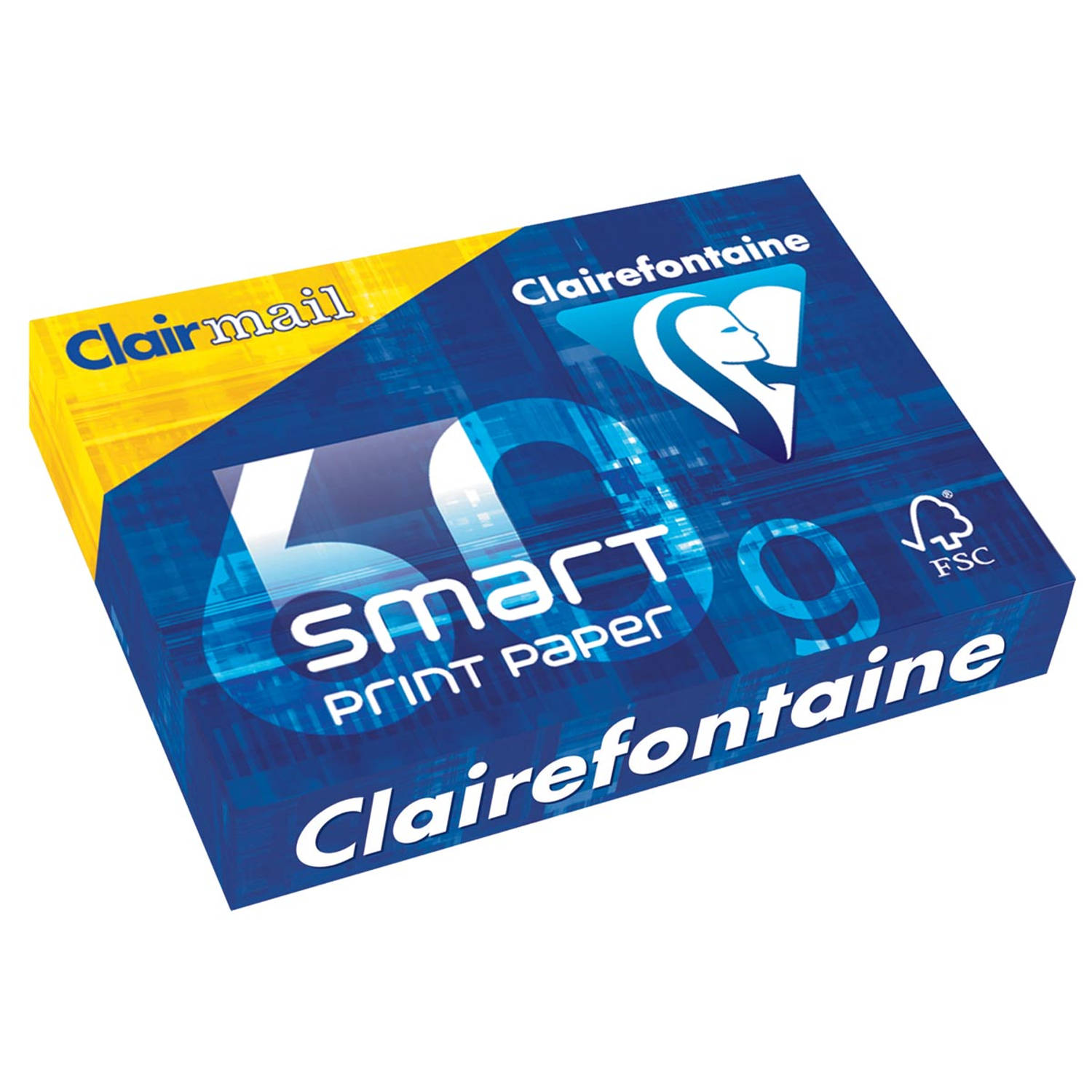Clairefontaine Smart Printing printpapier ft A4, 60 g, pak van 500 vel 5 stuks