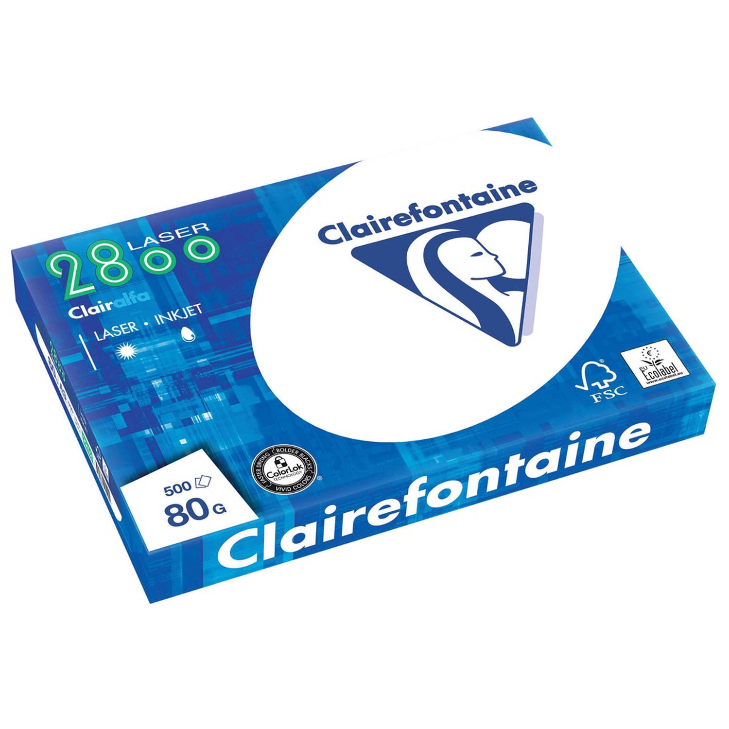 Clairefontaine Clairalfa printpapier ft A3, 80 g, pak van 500 vel 5 stuks