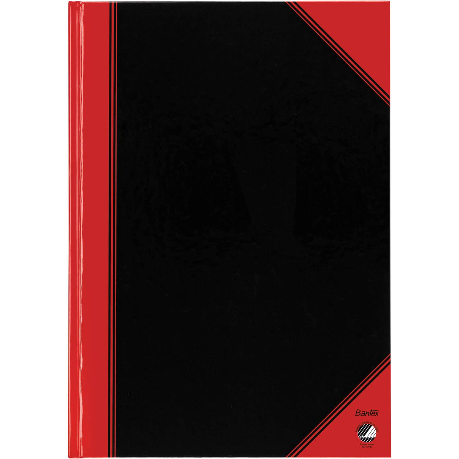 Notitieboek zwart-rood A4 lijn 60gr 96vel