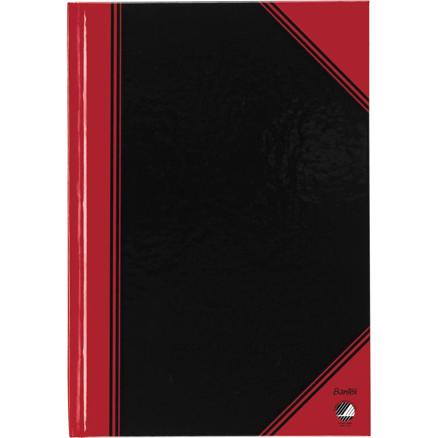 Notitieboek zwart-rood A6 lijn 60gr 96vel
