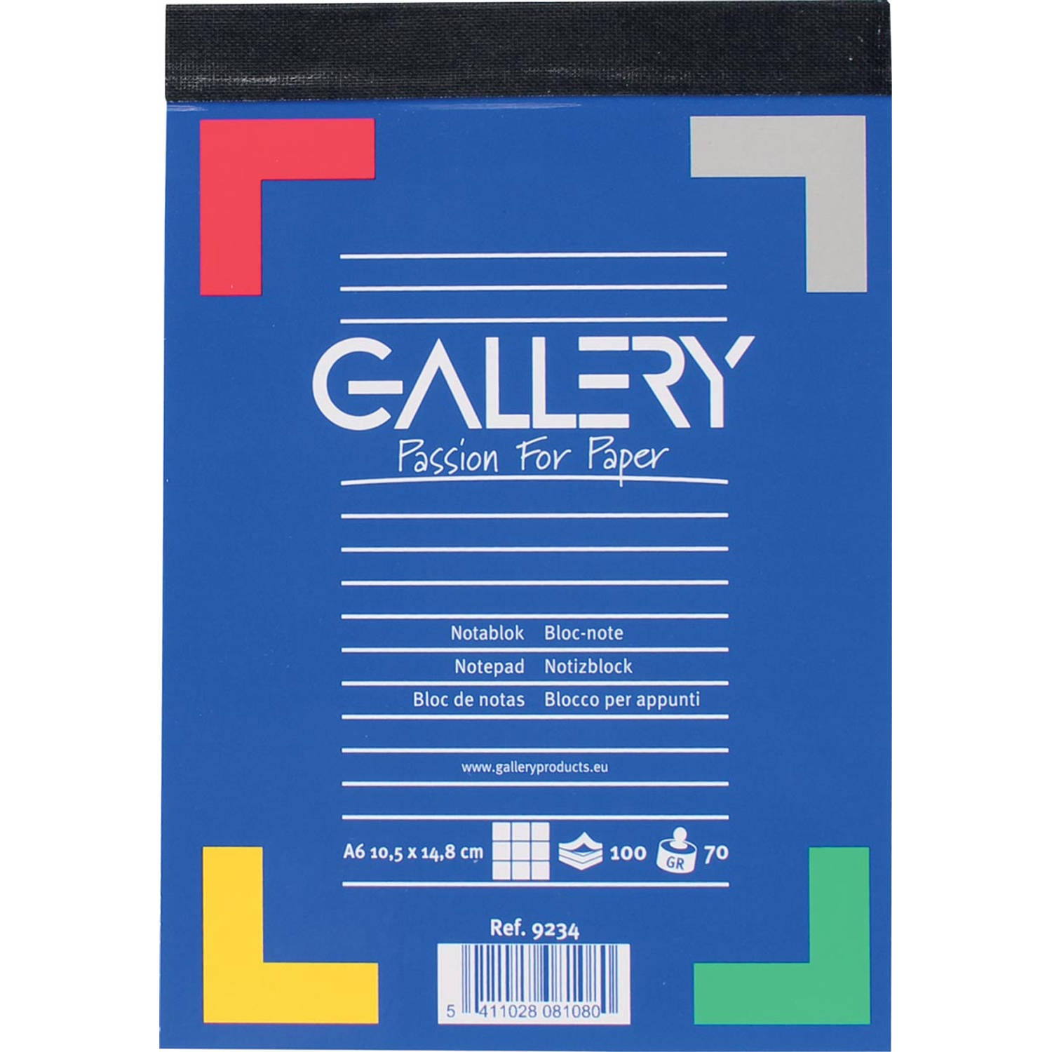 Gallery Notitieblok, Ft A6, Geruit 5 Mm, Blok Van 100 Vel 10 Stuks