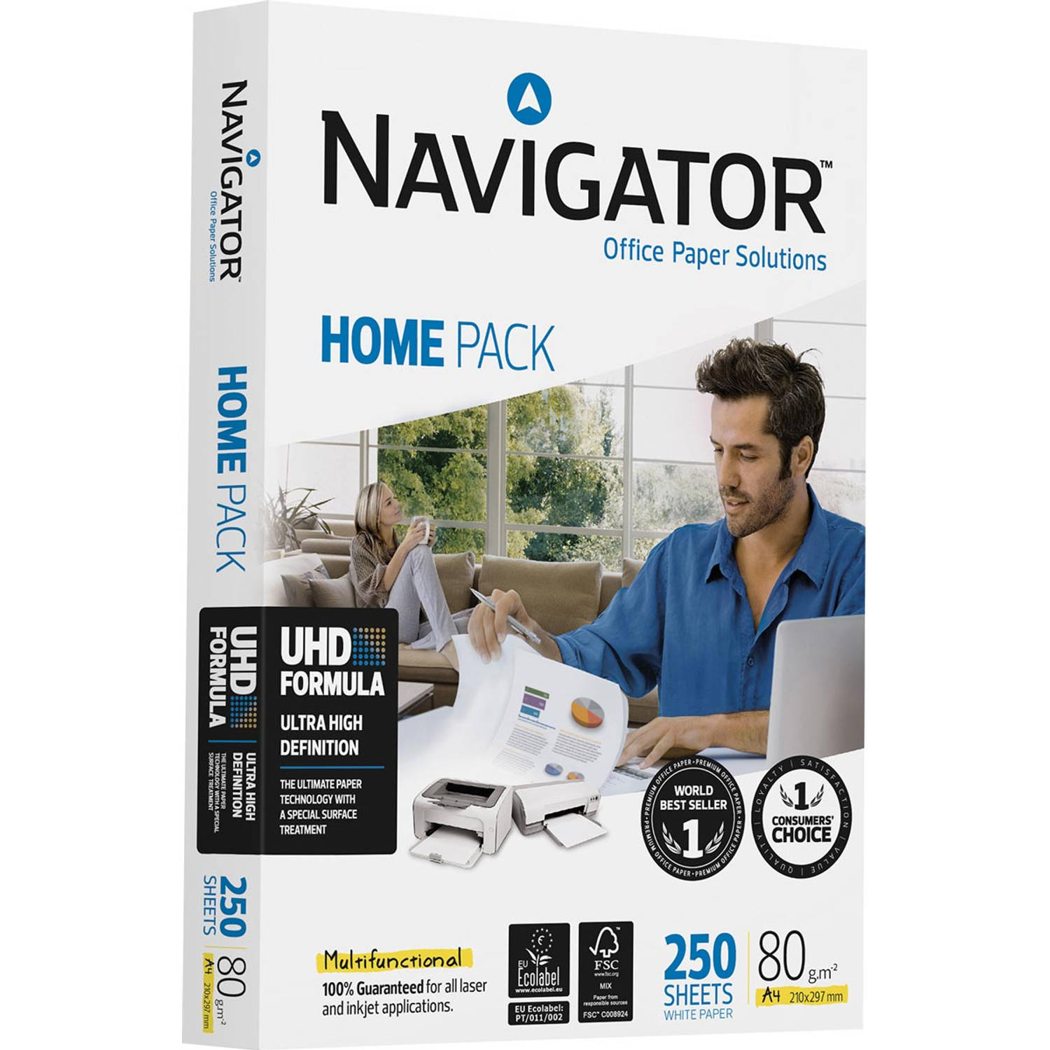 Navigator Home Pack printpapier ft A4,80 g, pak van 250 vel 10 stuks