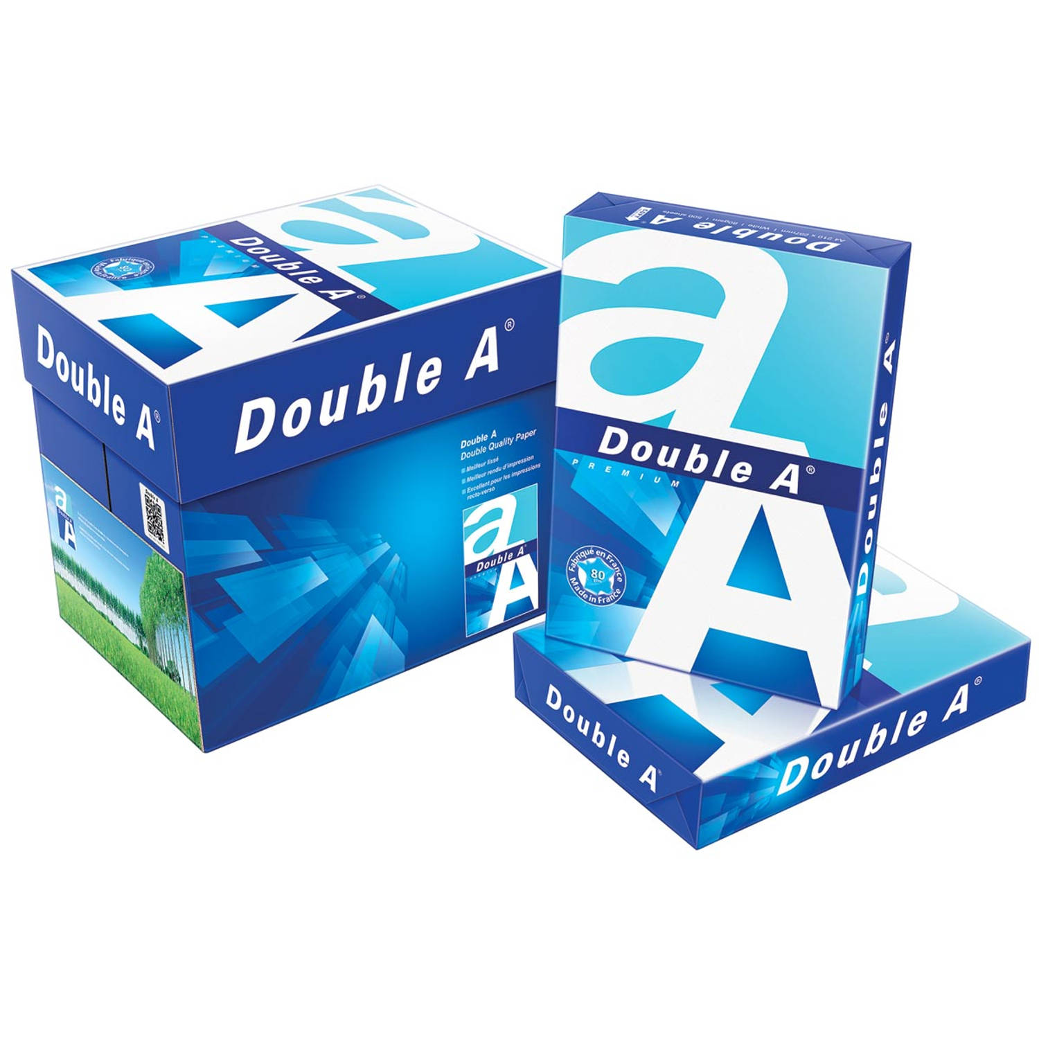 Double A Premium printpapier ft A4, 80 g, pak van 500 vel 5 stuks