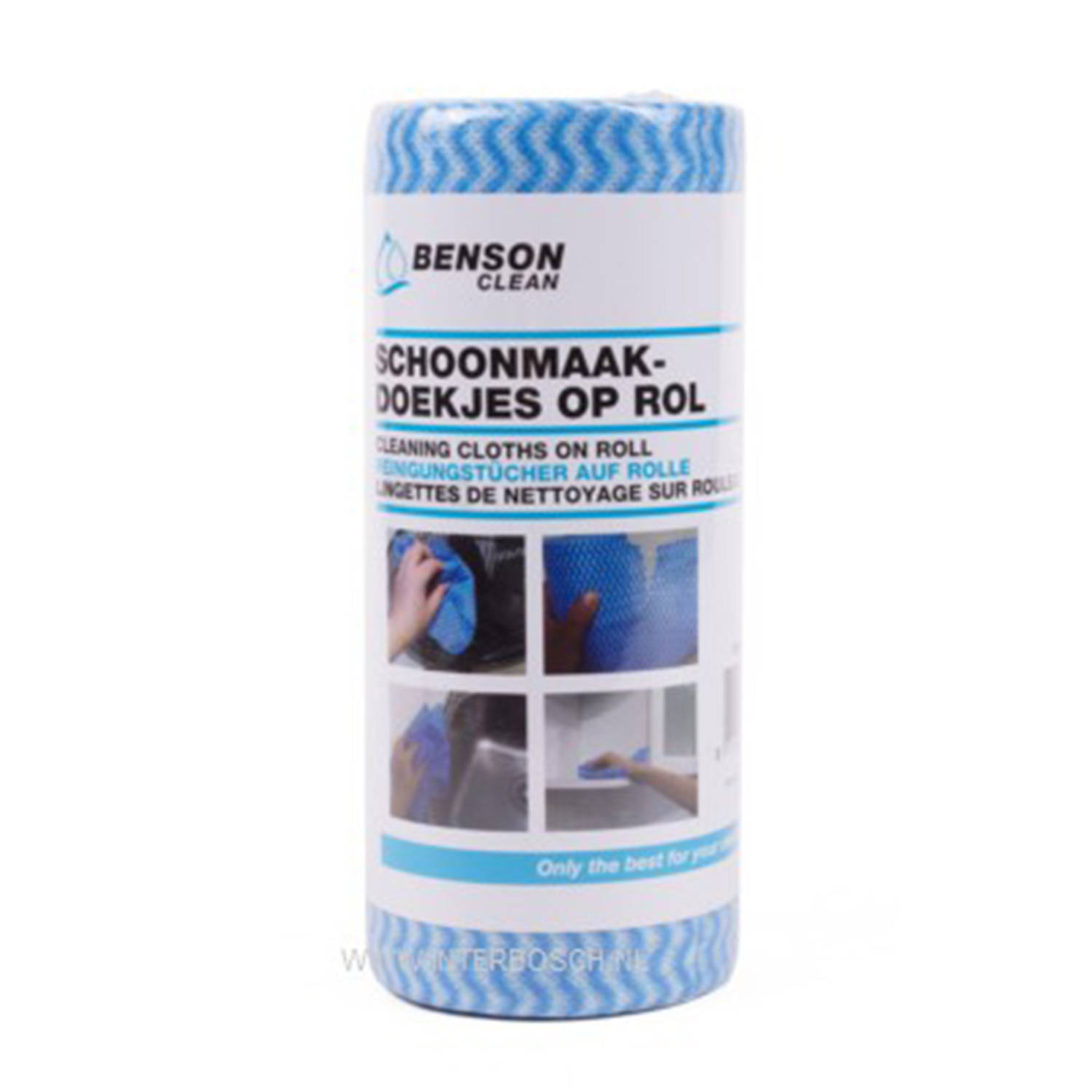 Benson 50x Reinigingsdoekjes / schoonmaakdoekjes op rol - Blauw - Vaatdoekjes