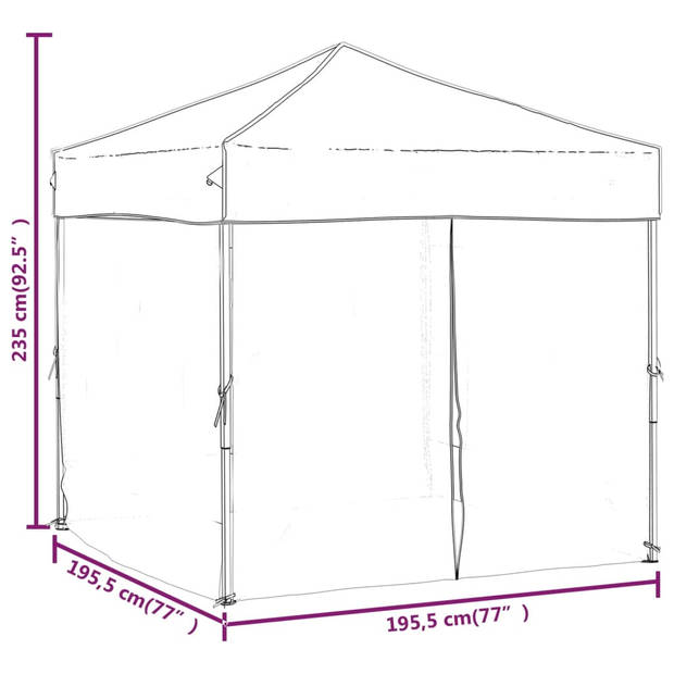 vidaXL Partytent inklapbaar met zijwanden 2x2 m wit