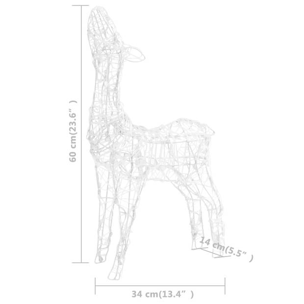 vidaXL Kerstversiering rendierfamilie 160 LED's warmwit acryl