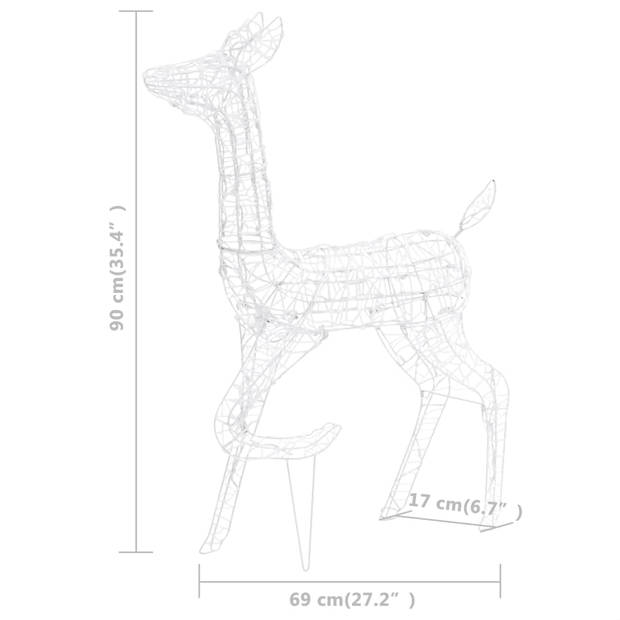 vidaXL Kerstversiering rendierfamilie 160 LED's warmwit acryl