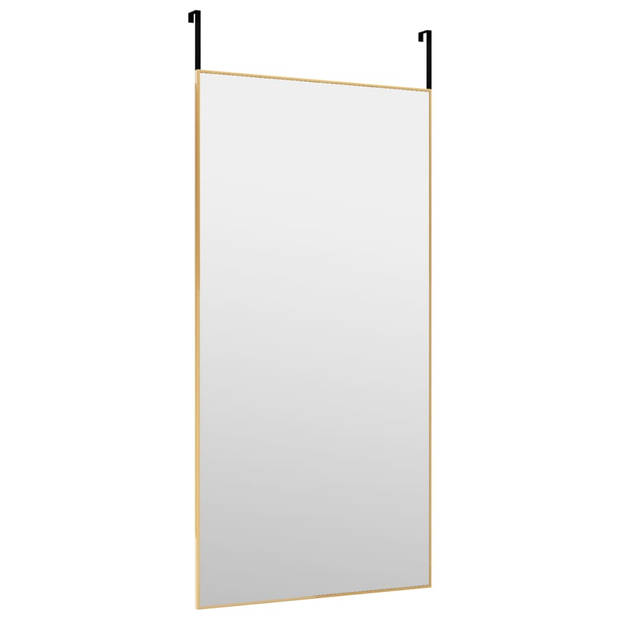 vidaXL Deurspiegel 50x100 cm glas en aluminium goudkleurig