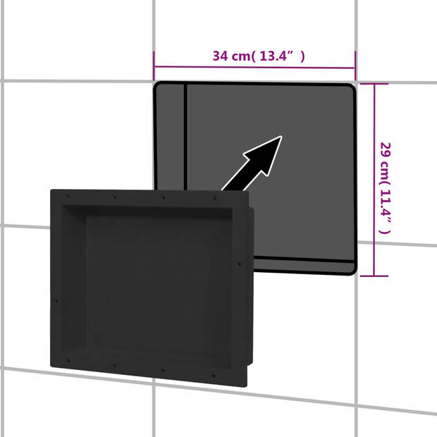 vidaXL Douchenis 41x51x10 cm matzwart