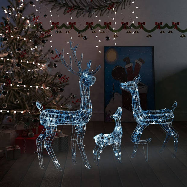 vidaXL Kerstversiering rendierfamilie 300 LED's koudwit acryl