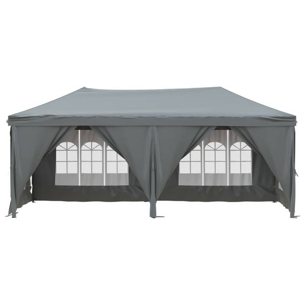 vidaXL Partytent inklapbaar met zijwanden 3x6 m antracietkleurig