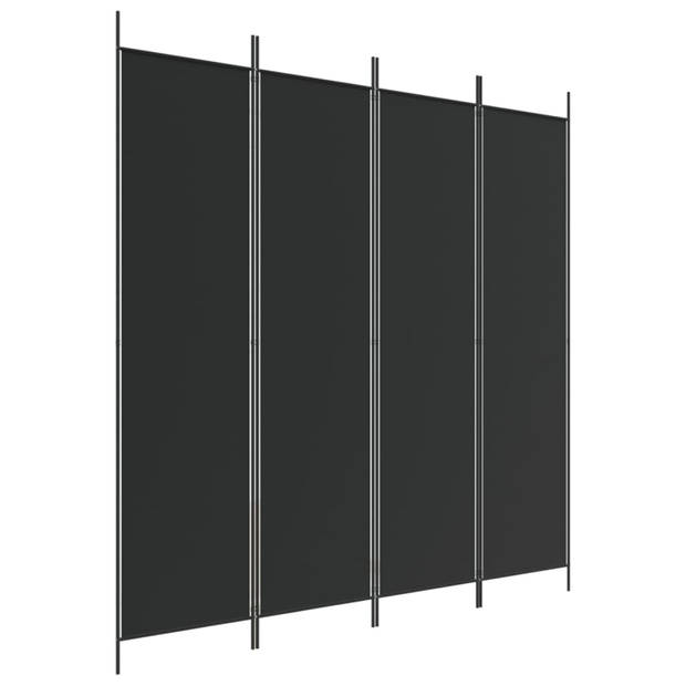 vidaXL Kamerscherm met 4 panelen 200x200 cm stof zwart