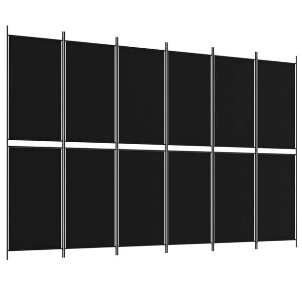 vidaXL Kamerscherm met 6 panelen 300x200 cm stof zwart