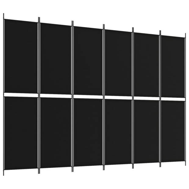 vidaXL Kamerscherm met 6 panelen 300x220 cm stof zwart