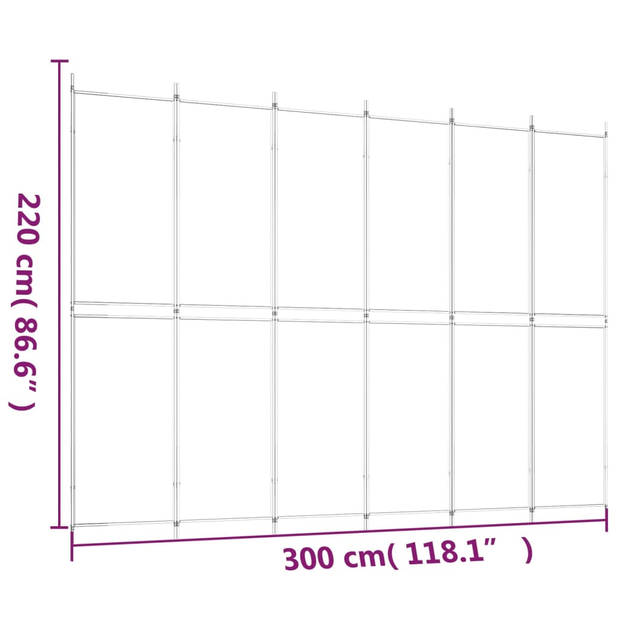 vidaXL Kamerscherm met 6 panelen 300x220 cm stof zwart