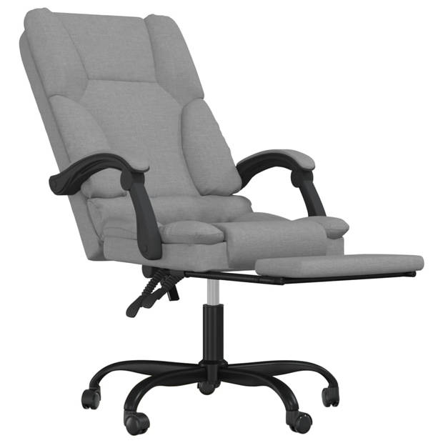The Living Store Verstelbare bureaustoel - lichtgrijs - 63 x 56 x (110.5-120) cm - massagefunctie