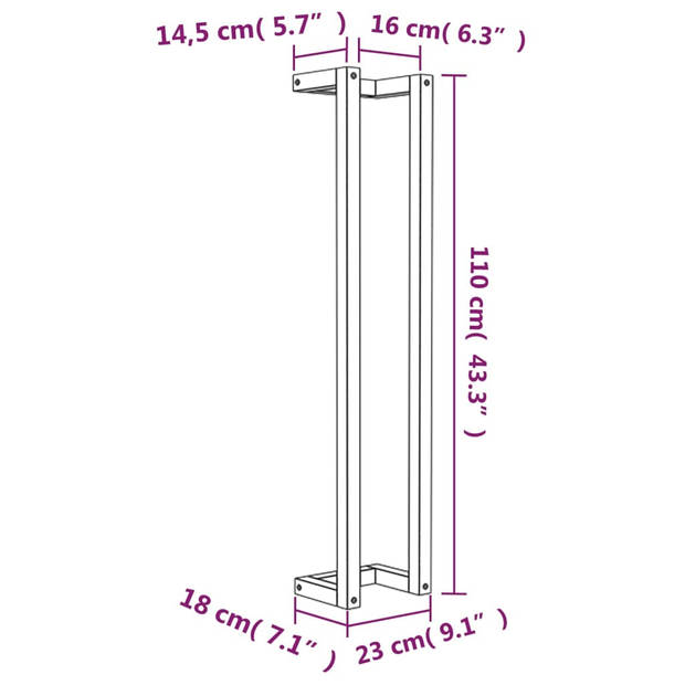 vidaXL Handdoekenrek 23x18x110 cm massief grenenhout