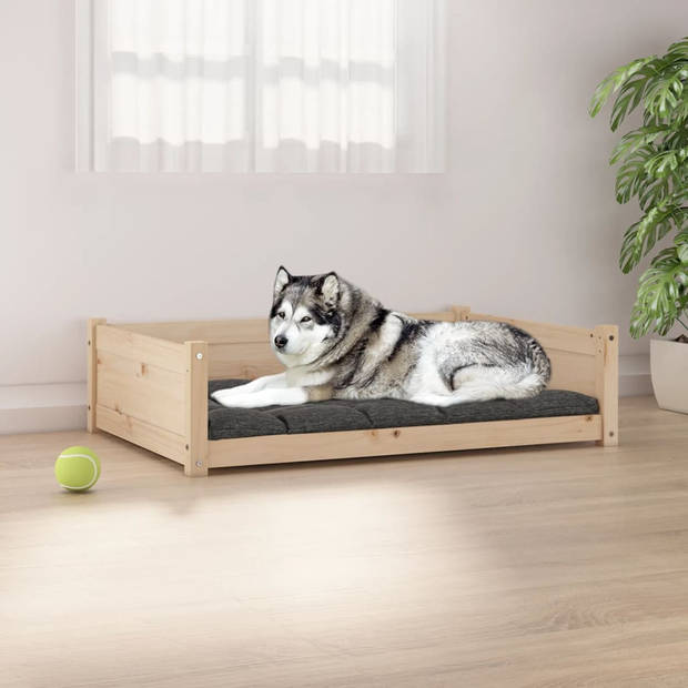 The Living Store Hondenmand Massief Grenenhout - 105.5x75.5x28 cm - Ondersteunende zijwanden - Tijdloos ontwerp