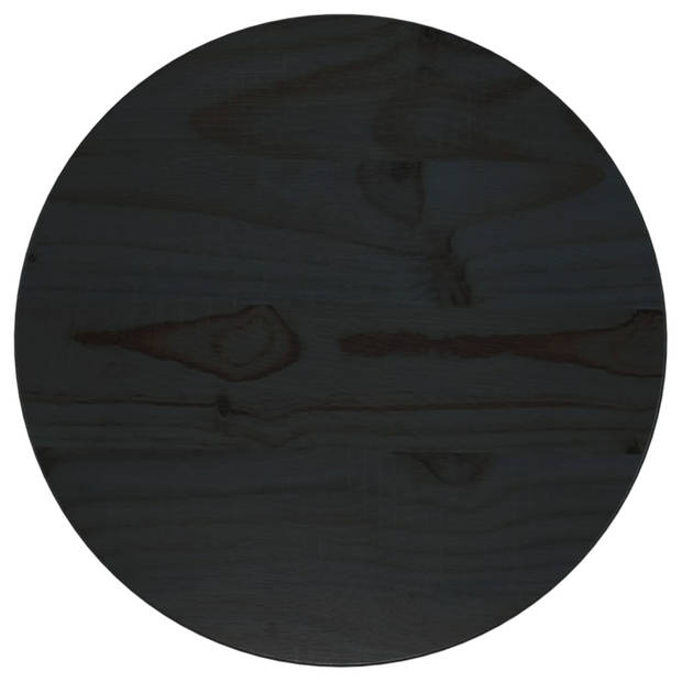 vidaXL Tafelblad Ø30x2,5 cm massief grenenhout zwart