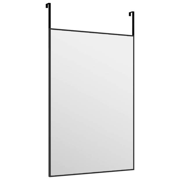 The Living Store Deurspiegel - Zwarte Aluminium Frame - 40 x 60 cm - Verstelbaar