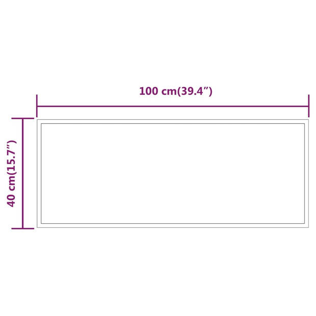 The Living Store LED-badkamerspiegel - IP65 waterdicht - USB-interface - Eenvoudige installatie - 100 x 40 cm - Glas